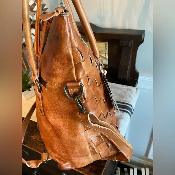 NWT Bed Stu Leather Rachel Shoulder Crossbody Bag Pecan DD Retail $345 - Picture 7 of 15